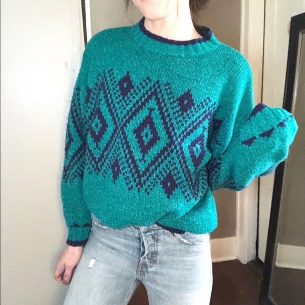 Vintage 80s 90s Rad Ski Sweater * - Picture 6 of 7